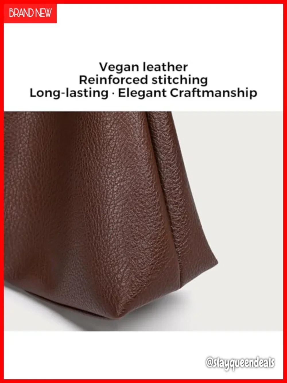 Vegan Leather Slouchy Hobo Bag with Zip Pouch